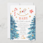 ベビーその寒い外の冬の休日ベビーシャワー 招待状 (正面)