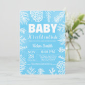 ベビーその寒い外の冬の男の子の赤ちゃんシャワー 招待状 (スタンド正面)