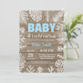 ベビーその寒い外の冬の男の子の赤ちゃんシャワー 招待状 (スタンド正面)