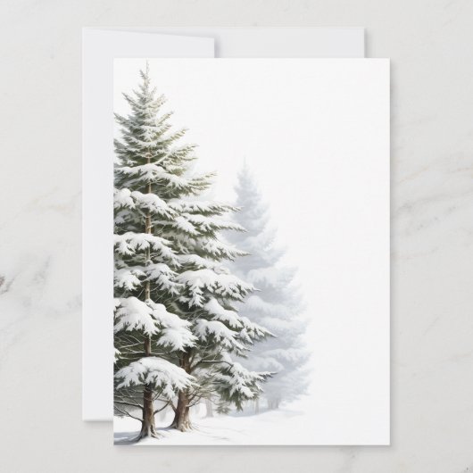 ベビーその寒い外の冬の赤ちゃんシャワーありがとう 招待状 (裏面)