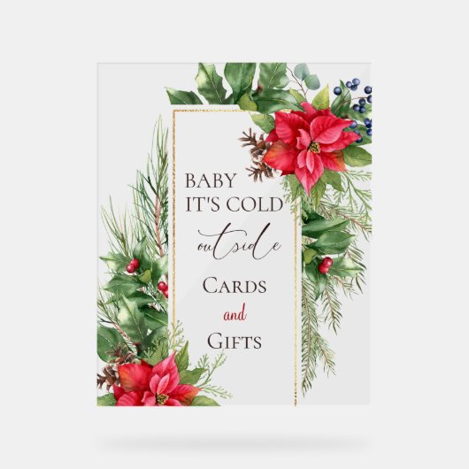 ベビーその寒い外の冬の赤ちゃんシャワーの好意 アクリルサイン (正面)