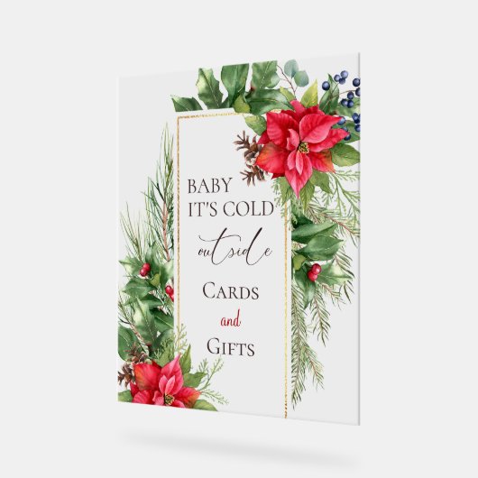 ベビーその寒い外の冬の赤ちゃんシャワーの好意 アクリルサイン (傾斜)