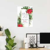 ベビーその寒い外の冬の赤ちゃんシャワー歓迎 ポスター (ホームオフィス)