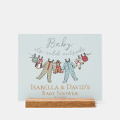 ベビーその寒い外の冬の赤ちゃんシャワー アクリルサイン (正面)