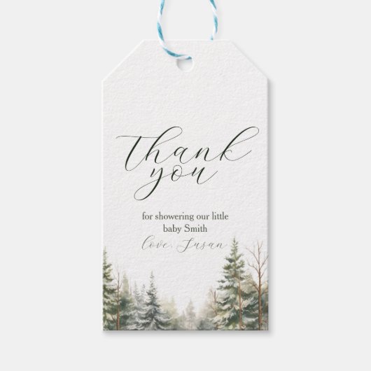 ベビーその寒い外の冬の赤ちゃんシャワー ギフトタグ (正面)
