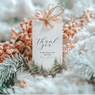 ベビーその寒い外の冬の赤ちゃんシャワー ギフトタグ