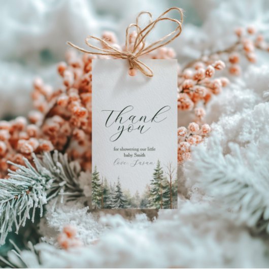 ベビーその寒い外の冬の赤ちゃんシャワー ギフトタグ
