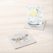 ベビーその寒い外の冬の赤ちゃんシャワー スクエアペーパーコースター (インサイチュ)