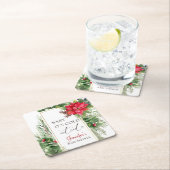 ベビーその寒い外の冬の赤ちゃんシャワー スクエアペーパーコースター (インサイチュ)