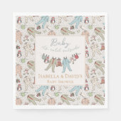 ベビーその寒い外の冬の赤ちゃんシャワー スタンダードランチョンナプキン (正面)