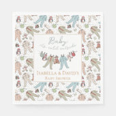 ベビーその寒い外の冬の赤ちゃんシャワー スタンダードランチョンナプキン (正面)