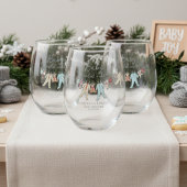 ベビーその寒い外の冬の赤ちゃんシャワー ステムなしワイングラス