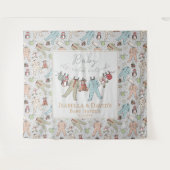 ベビーその寒い外の冬の赤ちゃんシャワー タペストリー (正面(横))