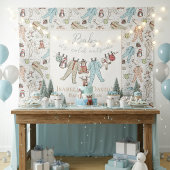 ベビーその寒い外の冬の赤ちゃんシャワー タペストリー