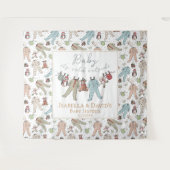 ベビーその寒い外の冬の赤ちゃんシャワー タペストリー (正面(横))