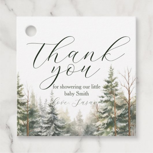 ベビーその寒い外の冬の赤ちゃんシャワー フェイバータグ (正面)