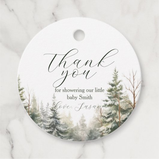 ベビーその寒い外の冬の赤ちゃんシャワー フェイバータグ (正面)