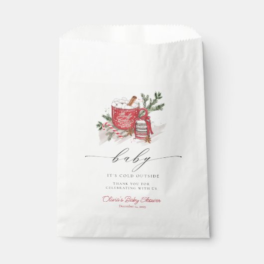 ベビーその寒い外の冬の赤ちゃんシャワー フェイバーバッグ (正面)