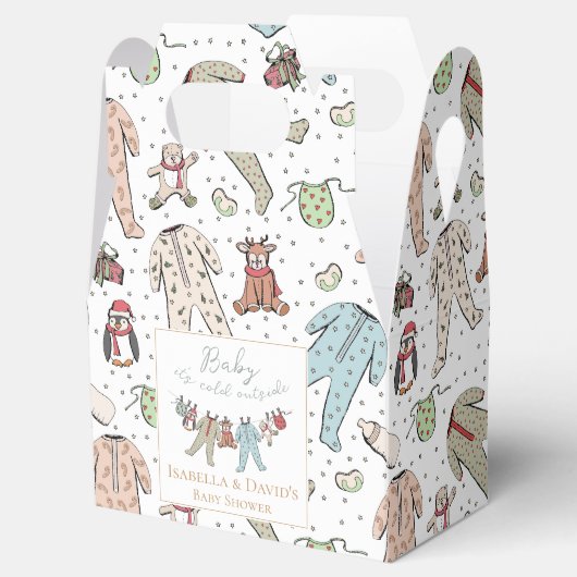 ベビーその寒い外の冬の赤ちゃんシャワー フェイバーボックス (オープン)