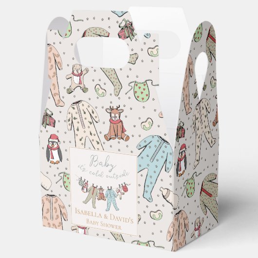 ベビーその寒い外の冬の赤ちゃんシャワー フェイバーボックス (オープン)