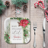 ベビーその寒い外の冬の赤ちゃんシャワー ペーパープレート