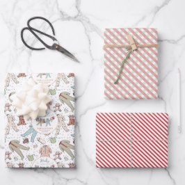 ベビーその寒い外の冬の赤ちゃんシャワー ラッピングペーパーシート