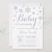 ベビーその寒い外の冬の赤ちゃんシャワー 招待状 (正面)