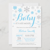 ベビーその寒い外の冬の赤ちゃんシャワー 招待状 (正面)