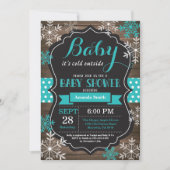 ベビーその寒い外の冬の赤ちゃんシャワー 招待状 (正面)