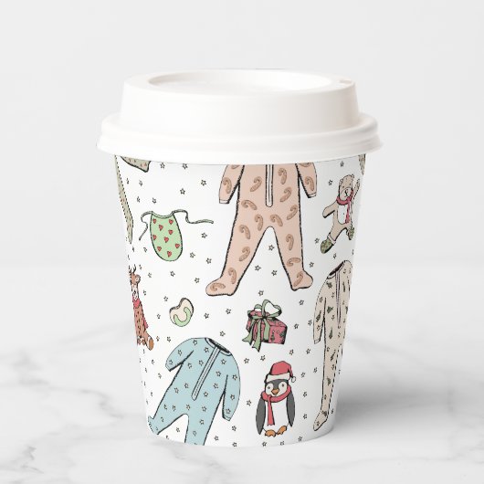 ベビーその寒い外の冬の赤ちゃんシャワー 紙コップ (正面)