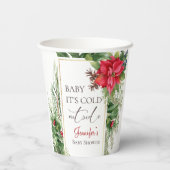 ベビーその寒い外の冬の赤ちゃんシャワー 紙コップ (裏面)
