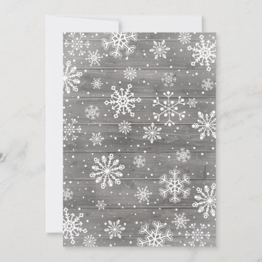 ベビーその寒い外の冬の赤ちゃん素朴シャワー 招待状 (裏面)