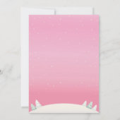 ベビーその寒い外の冬の鹿ガールベビーシャワー 招待状 (裏面)