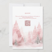 ベビーその寒い外の冬ピンクの赤ちゃんシャワー 招待状 (裏面)