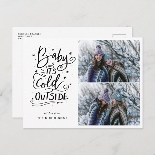 ベビーその寒さ外側の手書き2枚の写真 ポストカード (正面/裏面)
