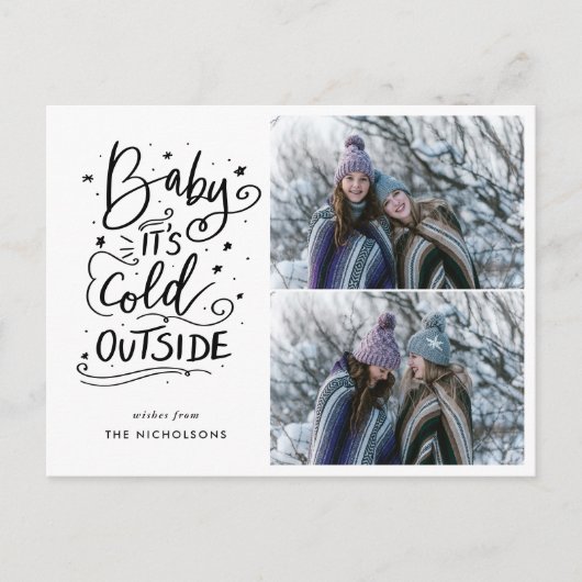 ベビーその寒さ外側の手書き2枚の写真 ポストカード (正面)