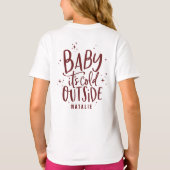 ベビーそのcool outsideスクリプト文字休日 tシャツ (裏面)