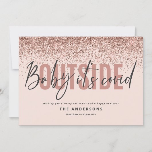 ベビーそのcovid外おもしろいグリッタークリスマス シーズンカード (正面)