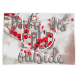 ベビーそれは冷たい外のギフトバッグです ラージペーパーバッグ