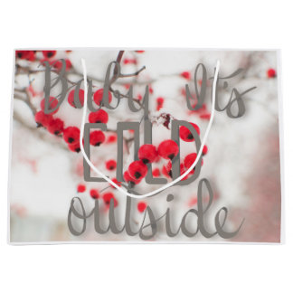 ベビーそれは冷たい外のギフトバッグです ラージペーパーバッグ