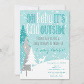 ベビーそれは冷たい外のベビーシャワーの招待状です 招待状 (正面)