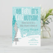 ベビーそれは冷たい外のベビーシャワーの招待状です 招待状 (スタンド正面)