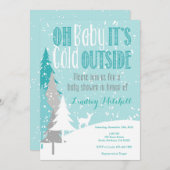 ベビーそれは冷たい外のベビーシャワーの招待状です 招待状 (正面/裏面)