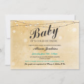 ベビーそれは冷たい外の冬のベビーシャワーの招待です 招待状 (正面)