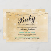 ベビーそれは冷たい外の冬のベビーシャワーの招待です 招待状 (正面/裏面)