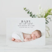 ベビーそれは冷たい外の初めてのクリスマスの写真です シーズンカード (スタンド正面)