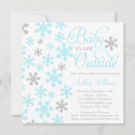 ベビーそれは冷たい外の水の灰色のベビーシャワーです 招待状