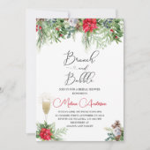 ベビーそれは冷たい外の水の色の枝とbabb 招待状 (正面)