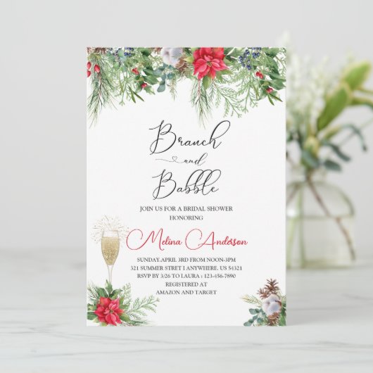 ベビーそれは冷たい外の水の色の枝とbabb 招待状 (スタンド正面)