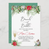 ベビーそれは冷たい外の水の色の枝とbabb 招待状 (正面/裏面)